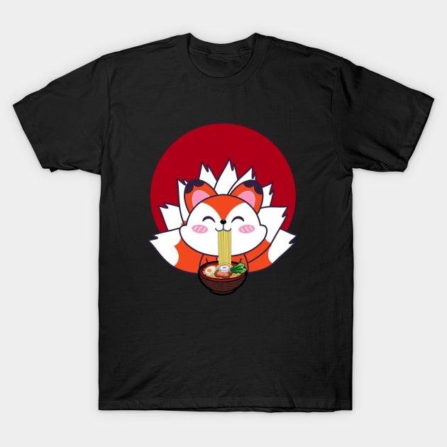 fox eating ramen T-Shirt by GP SHOP